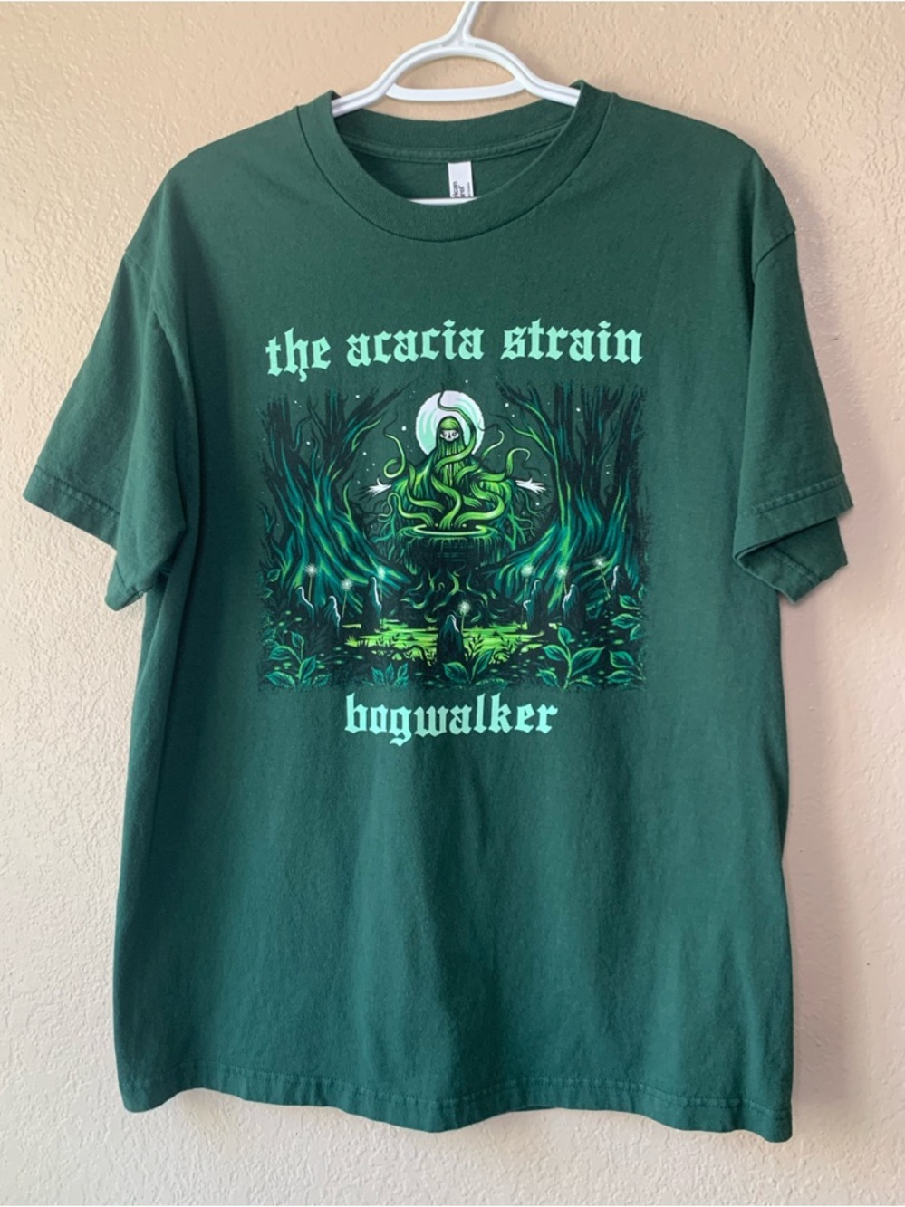 THE ACACIA STRAIN Forest Green Bogwalker Graphic Band Tee Size L